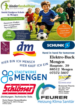 Plakat Kinderfußballtage mit Sponsoren